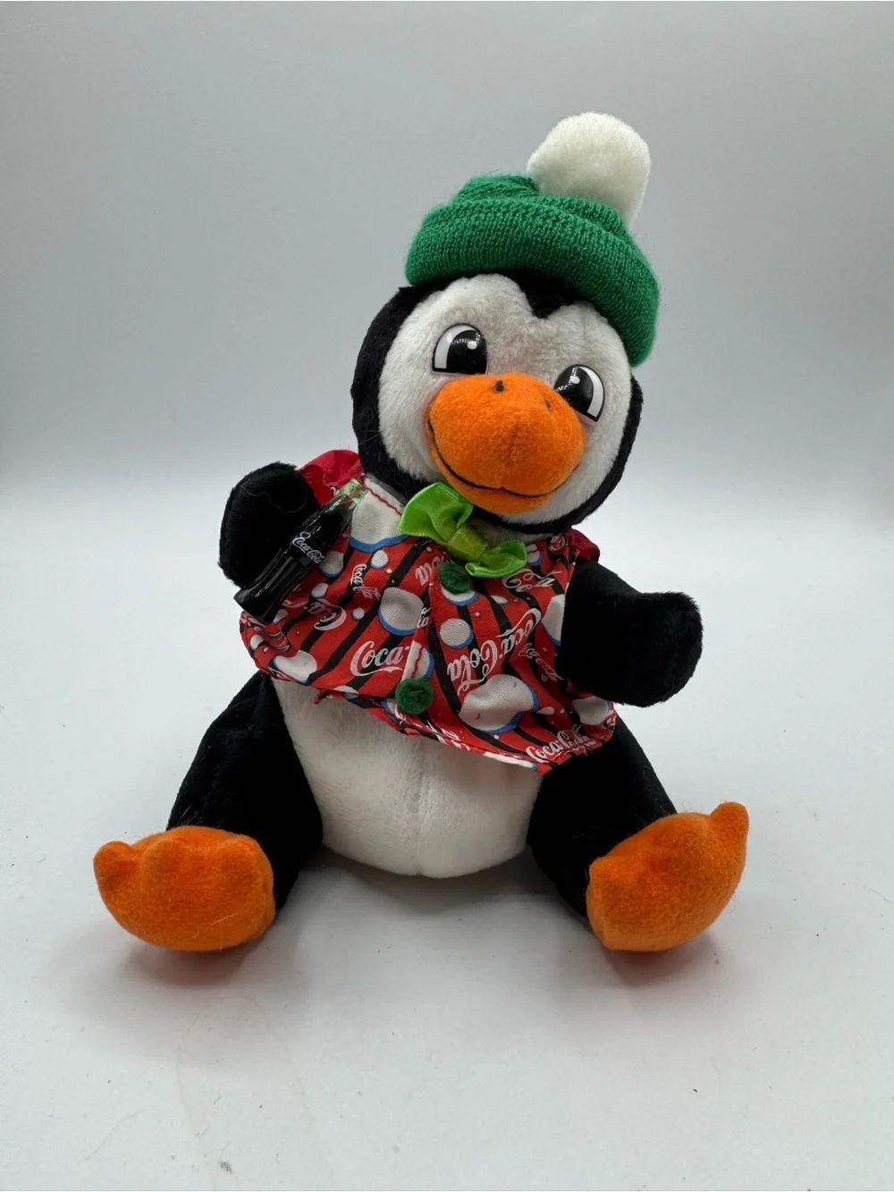 1999 Coca Cola Penguin Beanie Doll with Coke Bottle and mini Coke Bottle